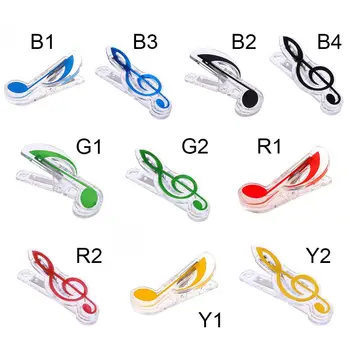 

New Blue Black Green Red Music Book Page Holder Plastic Clamp EDC Musical Instruments Piano Score Clip Clef / Note Pattern Tool