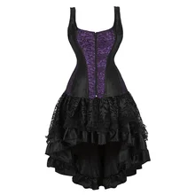 

Sexy Corset Dress Shoulder Straps Zipper Corset Bustier Dress Skirt Flower Fancy Costume Gothic Corsets Women Vintage Linger