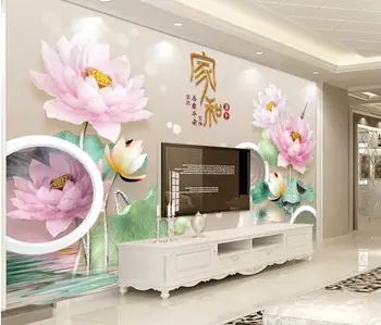 

CJSIR Photo Wallpaper Mural Embossed Lotus Home and Wealth Landscape Mural Wall Interior Decoration 3d Wallpaper Tapety Decor