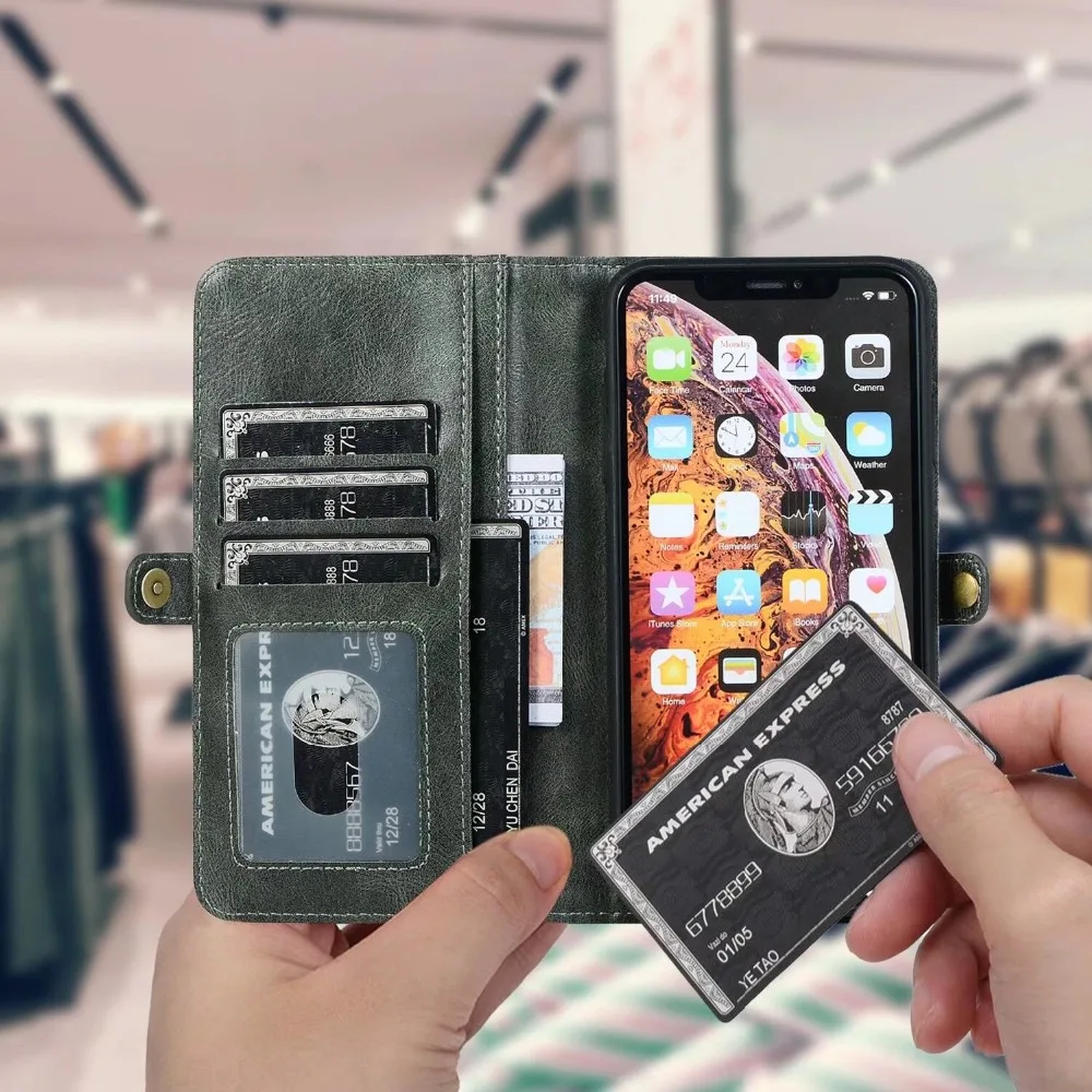 Съемный кошелек чехол для samsung Galaxy A50 A70 A40 A10 A30 кожаный чехол для samsung Примечание 10 Note 8 9 S10 плюс S9 S8 сумка EEMIA