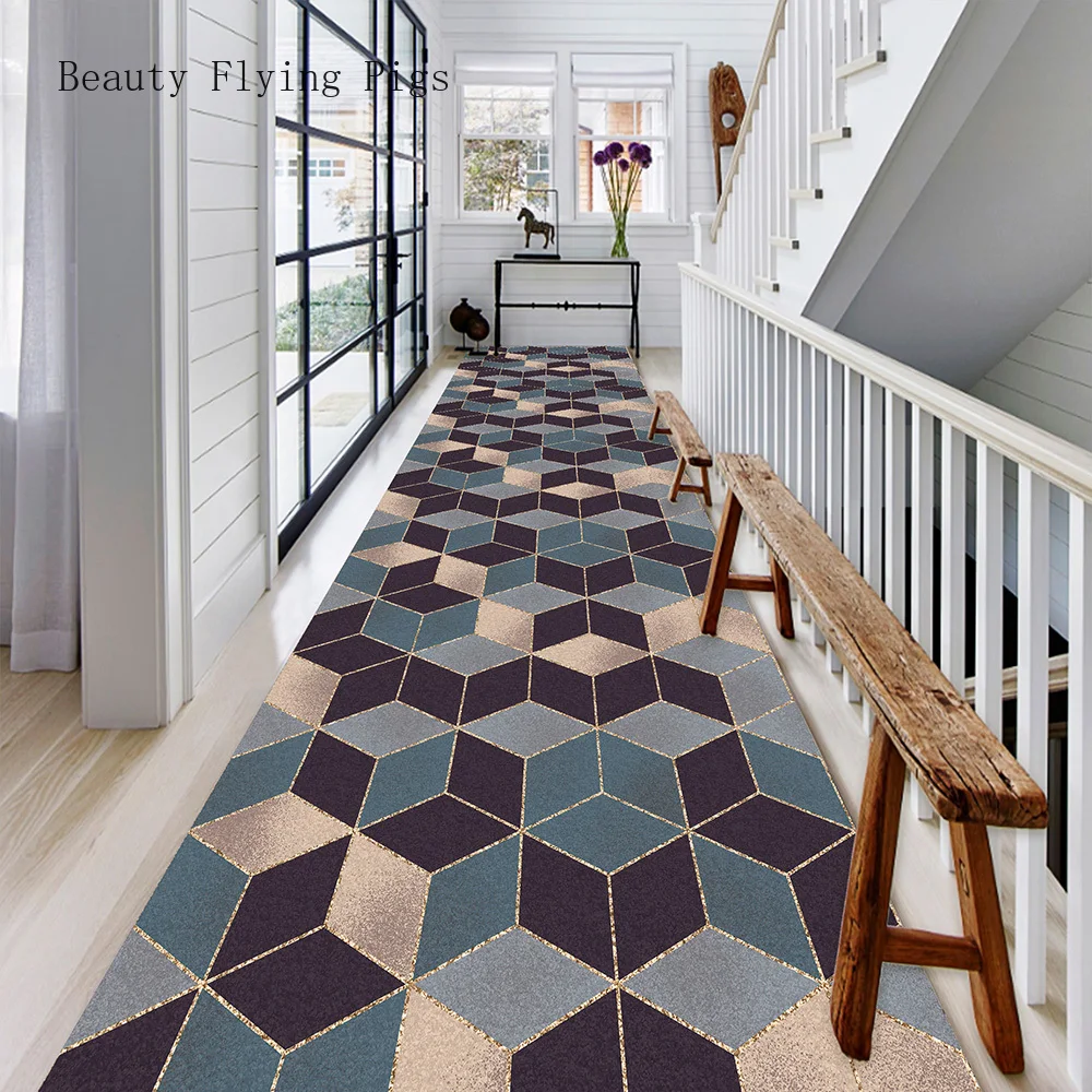 Геометрический Коврик 3D можно отрезать коврики дверь входная дверь коридор прохода для лестниц и коридоров домашний отель Банкет Свадебный ковер