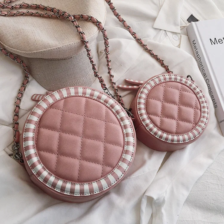 

Small round Bag Rhombus Chain Bag Women's 2019 Spring New Style Versatile Crossbody Bag New Arrival Bag Fashion WOMEN'S Bag