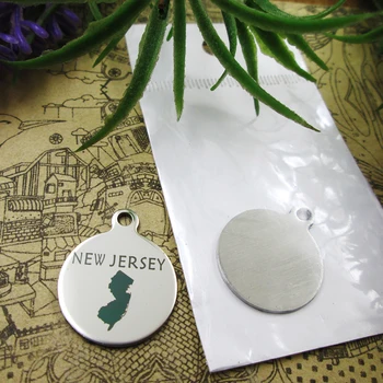 

20pcs--"New Jersey map"stainless steel charms 5 styles for choosing DIY Charms for necklace bracelets