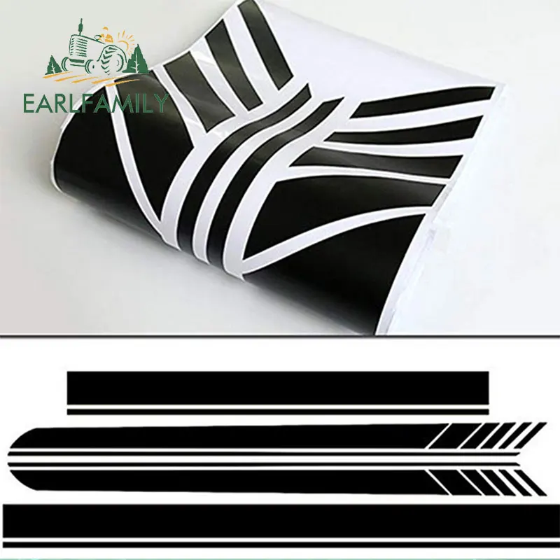 EARLFAMILY, 180 см x 11,5 см, 2x Автомобильная наклейка, матовая, Авто Виниловая, для автомобиля, грузовика, кузова, крыши, гоночная, Полоска, наклейка, графика, автомобильная наклейка s