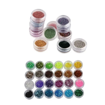 

Lot 24 Color Sequin Glitter Deco Chips Nail Manicure Acrylic Gel with Lot Of 12 Perler Minibeads Caviar
