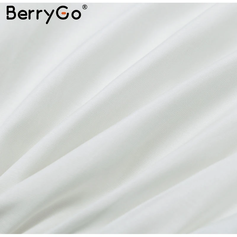 BerryGo женская блузка с v-образным вырезом на шнуровке, рубашка с длинным рукавом, эластичная белая блузка с высокой талией, женская модная Осенняя блузка для вечеринок, топы