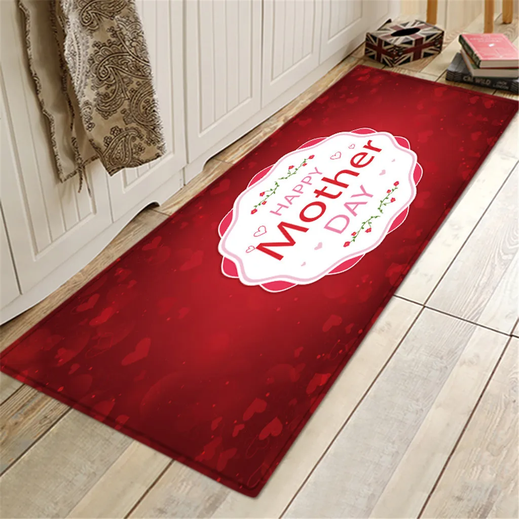 С Днем матери, Квадратный Ковер с рисунком, флисовый ковер для кухни, ванной комнаты, напольный коврик, фланелевый губчатый rug40x120cm