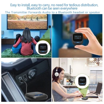

OLED Wireless-Audio Receiver Transmitter Bluetooth 5.0 Adapter 3.5MM AUX Jack Stereo apt-X LL LCD Display For PC TV Car