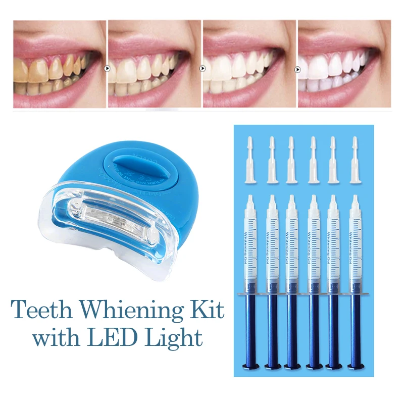 

New Teeth Whitening Kit with led light 44% Peroxide Dental Bleaching System Oral Gel Kit Tooth Whitener Dental Equipment