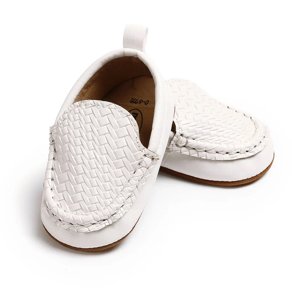 Baby First Walkers Kid Boy Girl Casual Loafer Flat Shoe Casual Baby Walk Trainner Boat Peas Shoes PU Solid Anti Slip Shoes