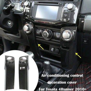

DWCX ABS Car Air Conditioner Control Cover Trim Panel Decoration Sticker Fit for Toyota 4Runner 2010-2019 Carbon Fiber Style