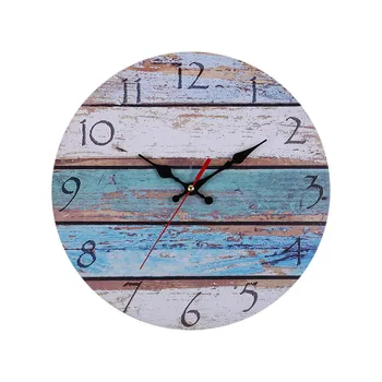 

3D DIY Quartz Clocks Vintage Rustic Wooden Wall Clock Antique Shabby Retro Watches Home Kitchen Room Decoration Living Room