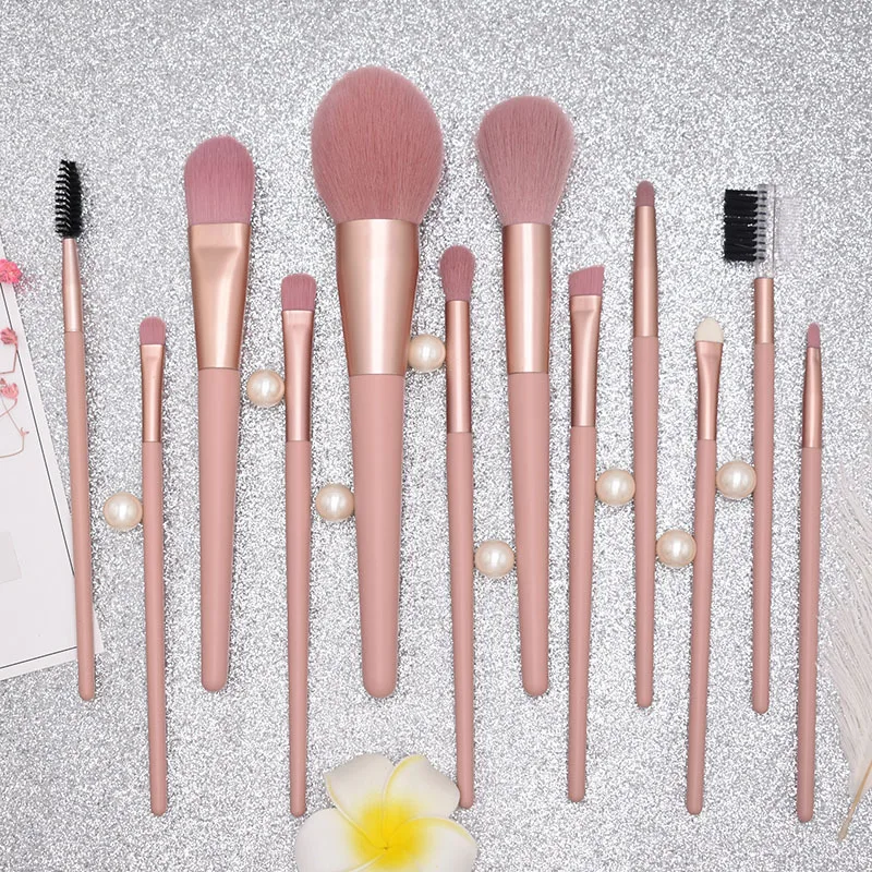 

12 Pcs/lot Rose Gold Makeup Brushes Set Eye Shadow Blending Eyeliner Eyelash Eyebrow Brush For Makeup Tool Cosmetics Kit