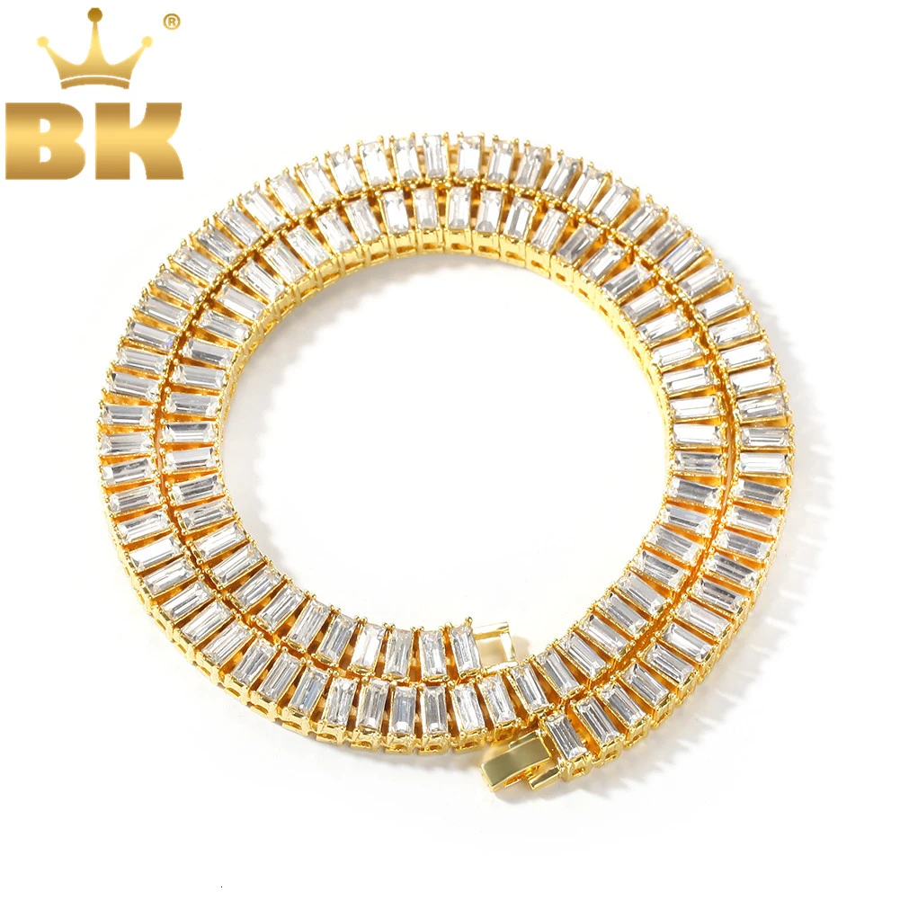 THE BLING KING 9 6 мм ширина багет Стразы модная цепочка золотой и серебряный цвет