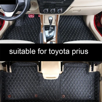 

leather car floor mats for toyota prius venza 4runner accessories styling 30 20 2010 2012 2016 2007 2008 parts