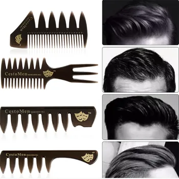 

1pc Hot New Wide Teeth Hairbrush Fork Comb Men Beard Hairdressing Brush Barber Shop Styling Tool Salon Accessory Afro Hairstyle