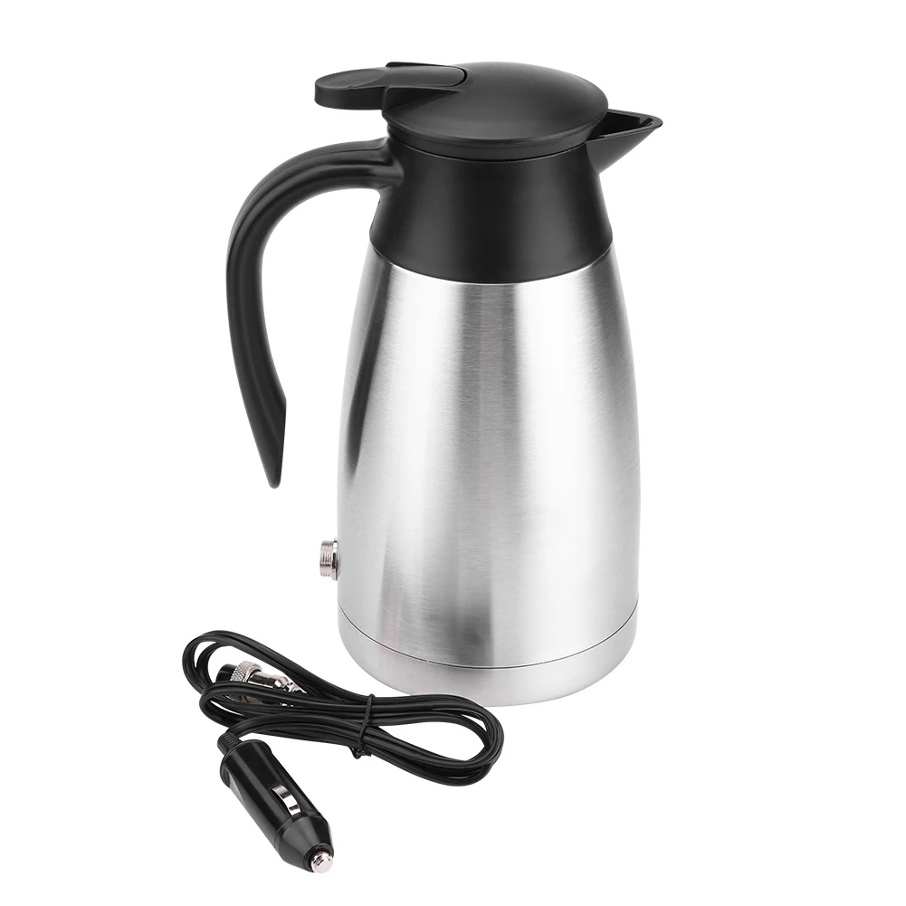 1000ML 12V/24V Stainless Steel Electric In Car Kettle Travel Thermoses