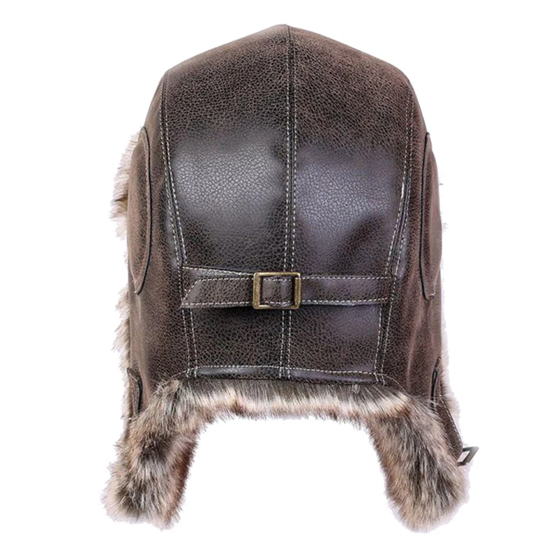 Зимняя куртка-бомбер Шапки Плюшевые Earflap русская ушанка с очки для мужчин женщин's Траппер Авиатор шлем летчика Искусственная кожа меха зимние шапки