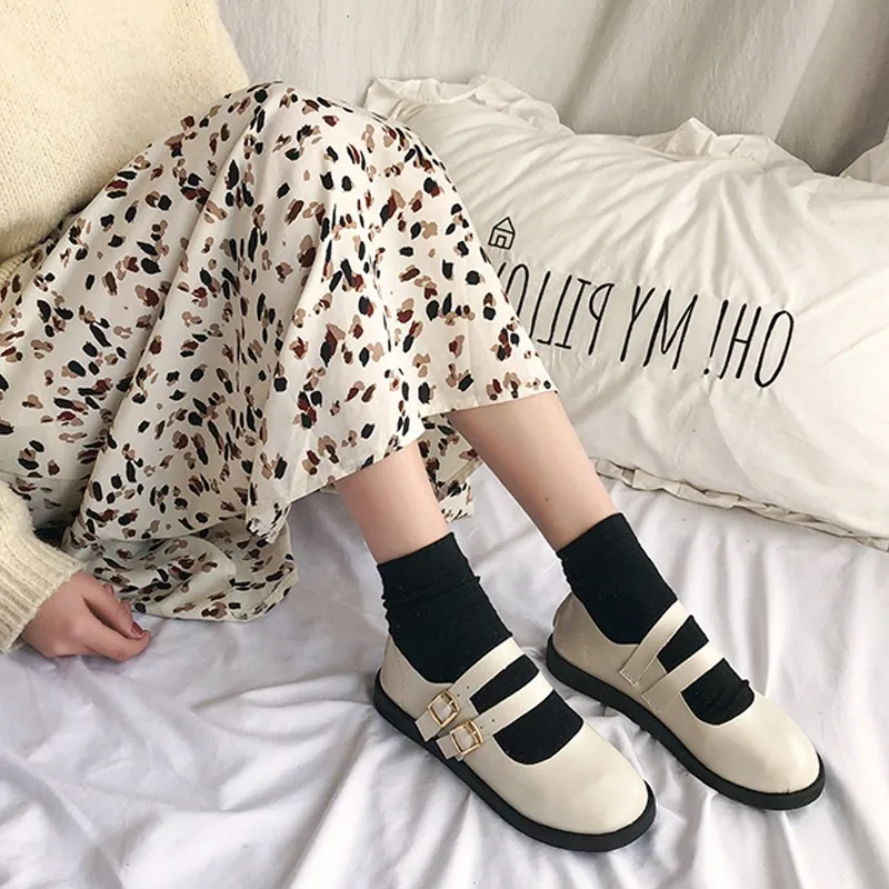 

2020 spring Loafers Solid Square Toe Ballet Flats Casual Slip On Shoes Woman Comfort Women Shallow Flat Leather ShoesW33-12