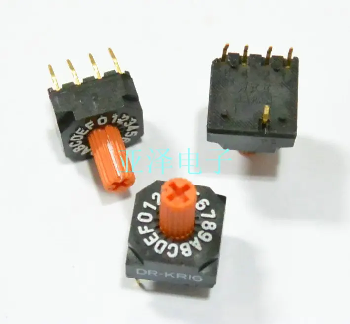 

5PCS/LOT day open 1248C rotary dial code switch, DR-KR16 positive code 10*10, with positive code