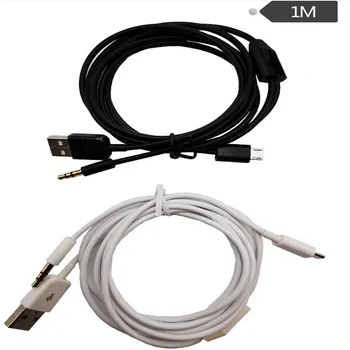 

2-in-1 Micro USB Android interface to 3.5mm Bluetooth speaker audio cable Charging cable Black/white Android data cable