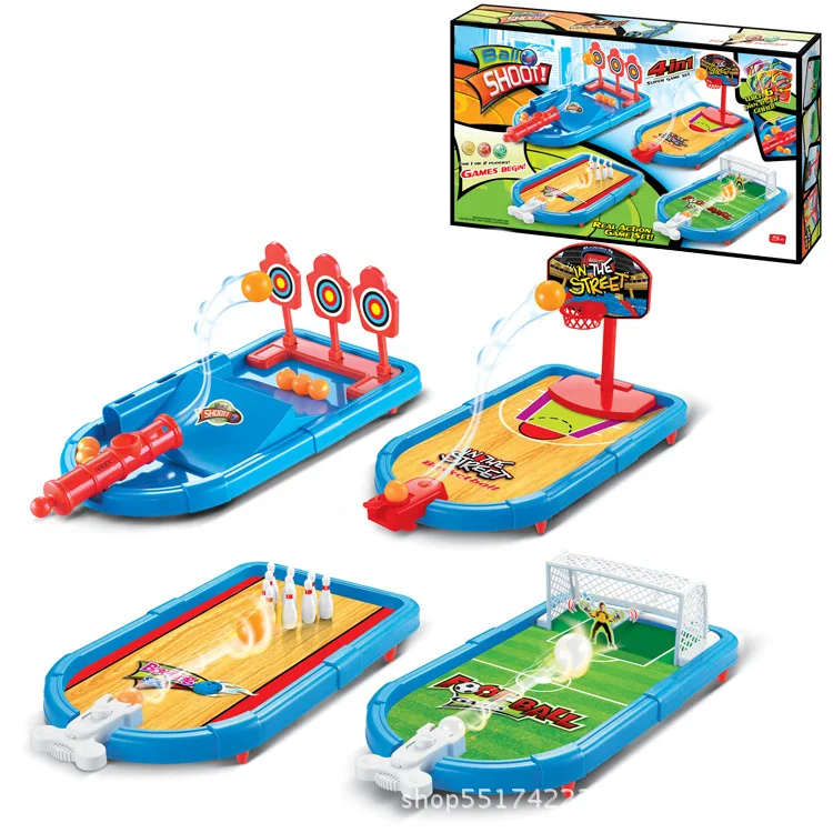 

Children 4-in-1 Marble you xi tai Parent And Child Interactive Ejection Football Table Multi-seat Interactive Four-in-One Shooti