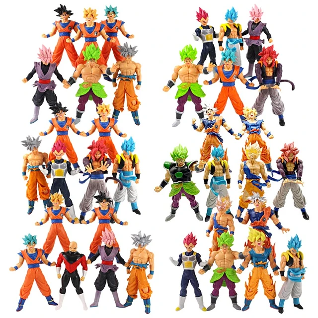 6Pcs/Set 9,5cm Dragon Ball Z Anime Figura Filho Goku Vegeta