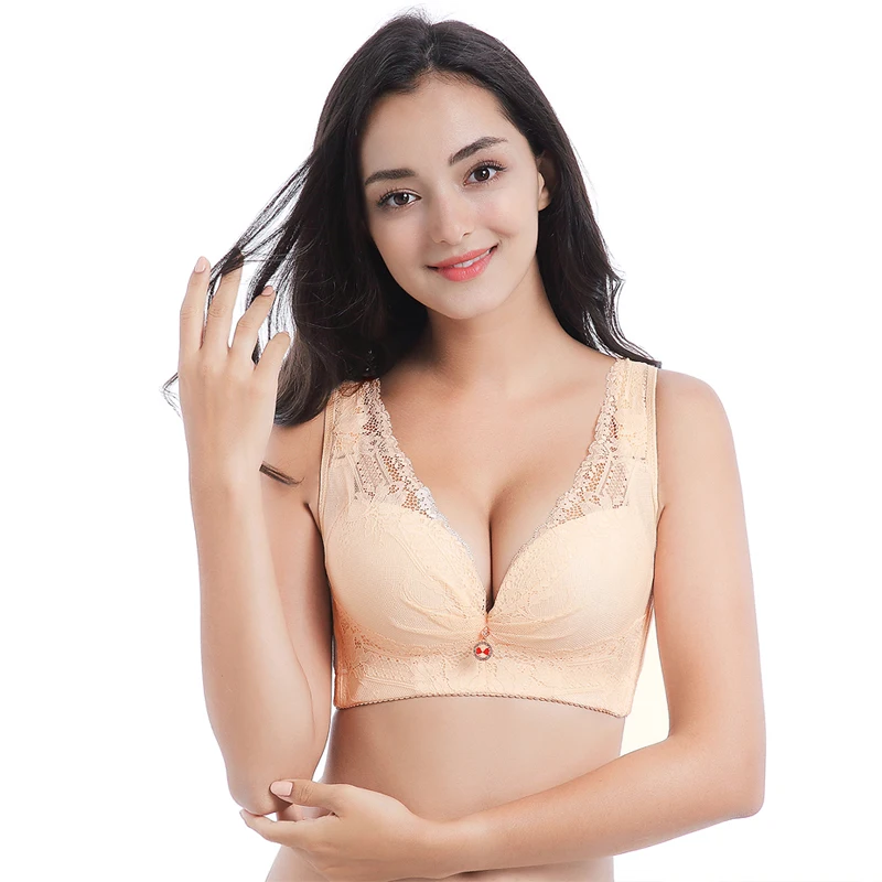 Underwear woman without steel bracket big size bra Fat mm THIN anti-droop lingerie femme Adjustment type plus size bra 48E 105E