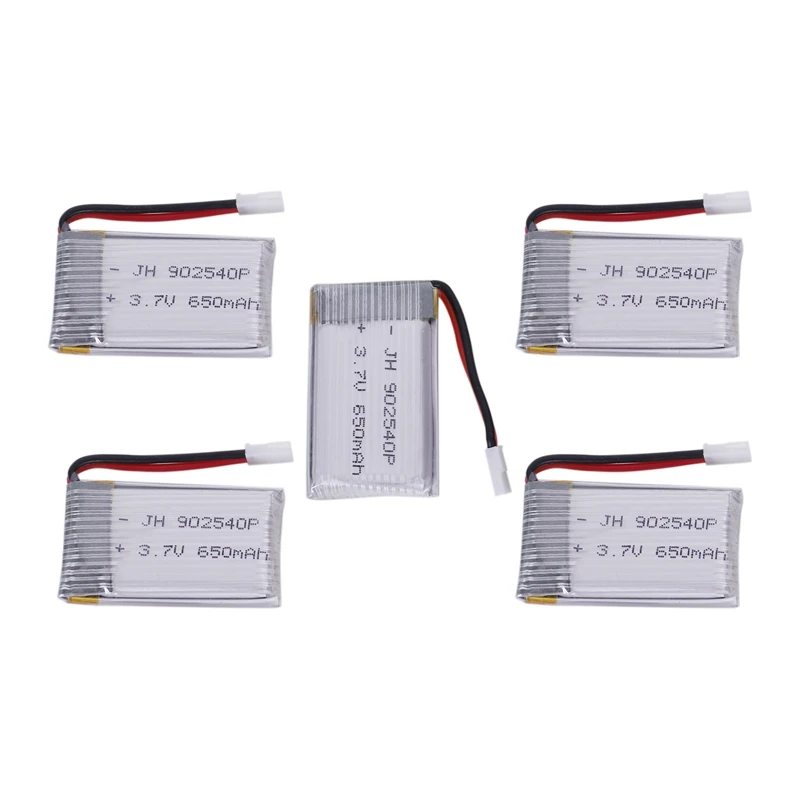 

Upgraded 5PCS x 3.7V 650mAh 25C Lipo Battery for Quadcopter Syma X5, X5C, obtain extra flight time:45 mins