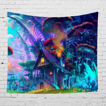 

Colorful Trippy Fabric Tapestry Bedroom Living Room Wall Hanging Decoration Blanke New