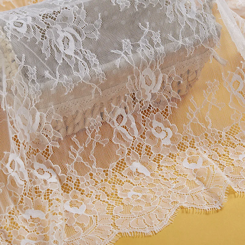 

3 Meters French Eyelash Lace Fabric 100cm Wide White Black Diy Mesh Lace Fabric Crafts Clothes Wedding Dress Accessories