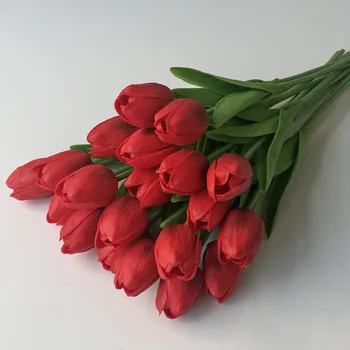 

1 Pcs Artificial Tulips Beauty Real Touch Bridal Bouquet Fake Flowers Decorate Flowers For Home Wedding Artificial Decoration