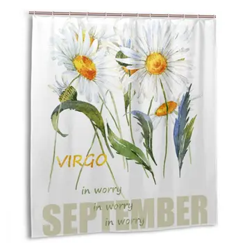 

CHARM HOME Virgo Aster Flower September Worry About Shower Curtain 66x72 In Customized Waterproof Bathroom Moldproof Curtains