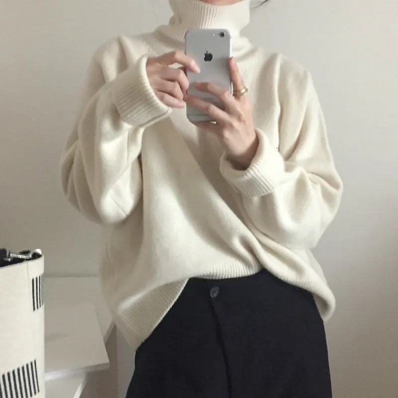 

YICIYA Women Autumn Winter Turtleneck Sweater Jumper Knitted Pullover Tops Elegant Plus Size Pull Femme jesery sueter feminino