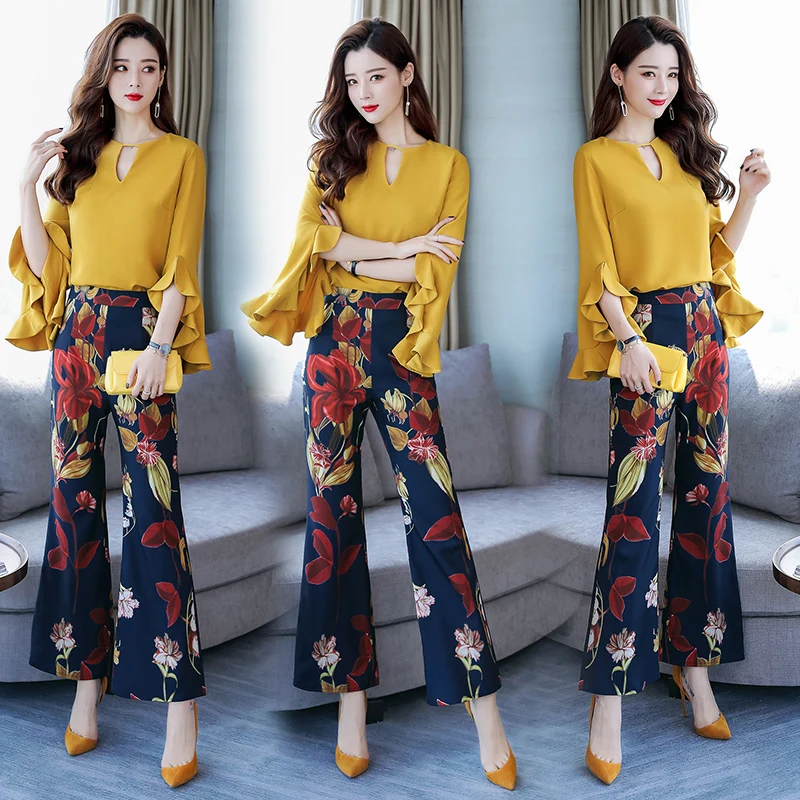 Богиня с расклешенными рукавами Женский комплект 2 шт. из двух предметов