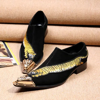 

Loafers Cowhide Cow Leather Slip-on Pointed Casual British Style Heren Schoenen Genuine Leather Full Grain Leather Male Rubber