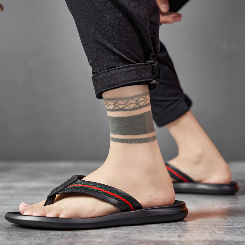 Летние вьетнамки из натуральной кожи; сандалии с раздельным носком; мужские повседневные Тапочки