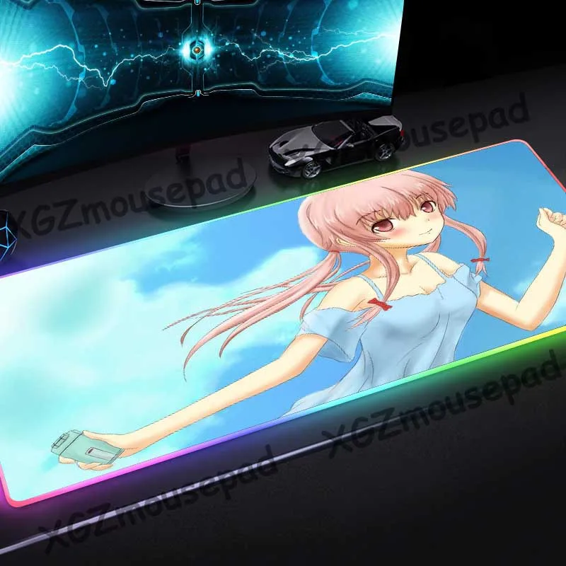 Большой RGB-коврик XGZ для планшетов с черной застежкой и голубым аниме-платьем