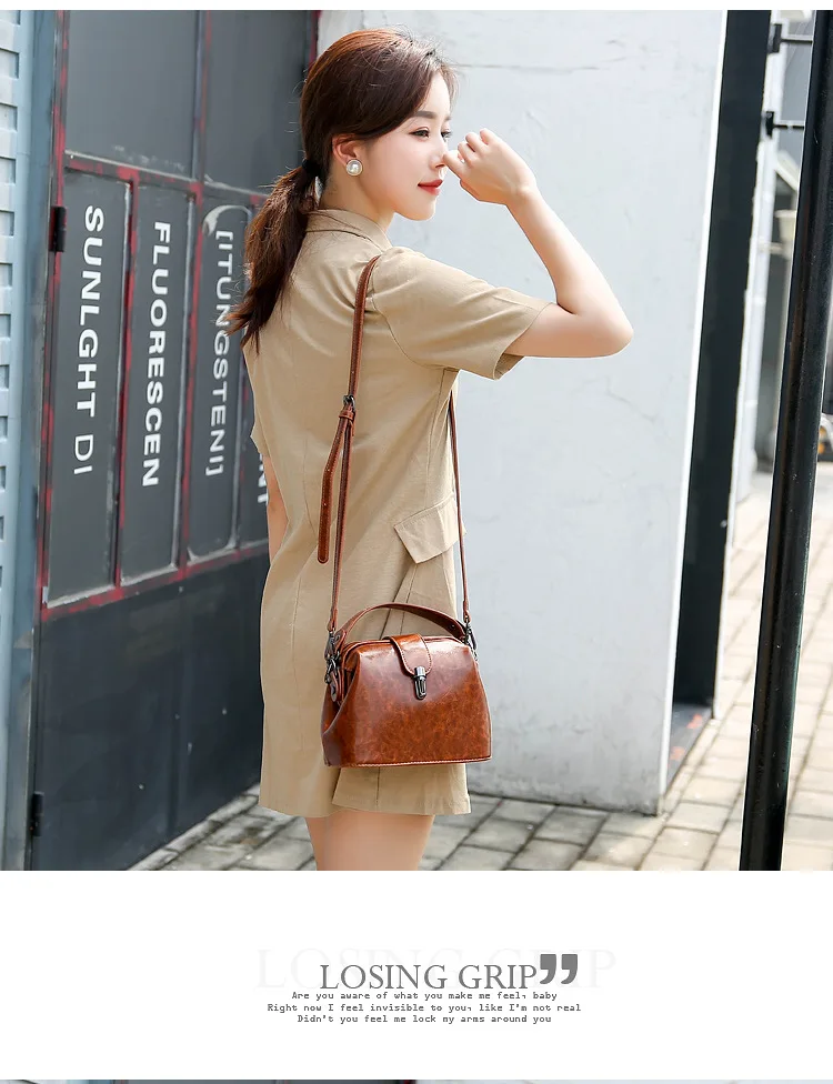 Doctoc Bag Women Leather Handbag 2019 Ladies Small Tote Purse Vintage Crossbody bag for Girls Padlock Messengers Black Brown RED (12)