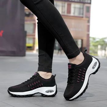

Mesh sneakers women running shoes 2020 walking outdoor air cushion breathable Lace up solid casual sport shoes ladies sneakers