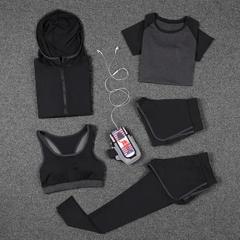 

New Women Yoga Sport Suit Bra Set Female Short-sleeved Summer Sportswear Running Quick Dry Fitness Training Clothing