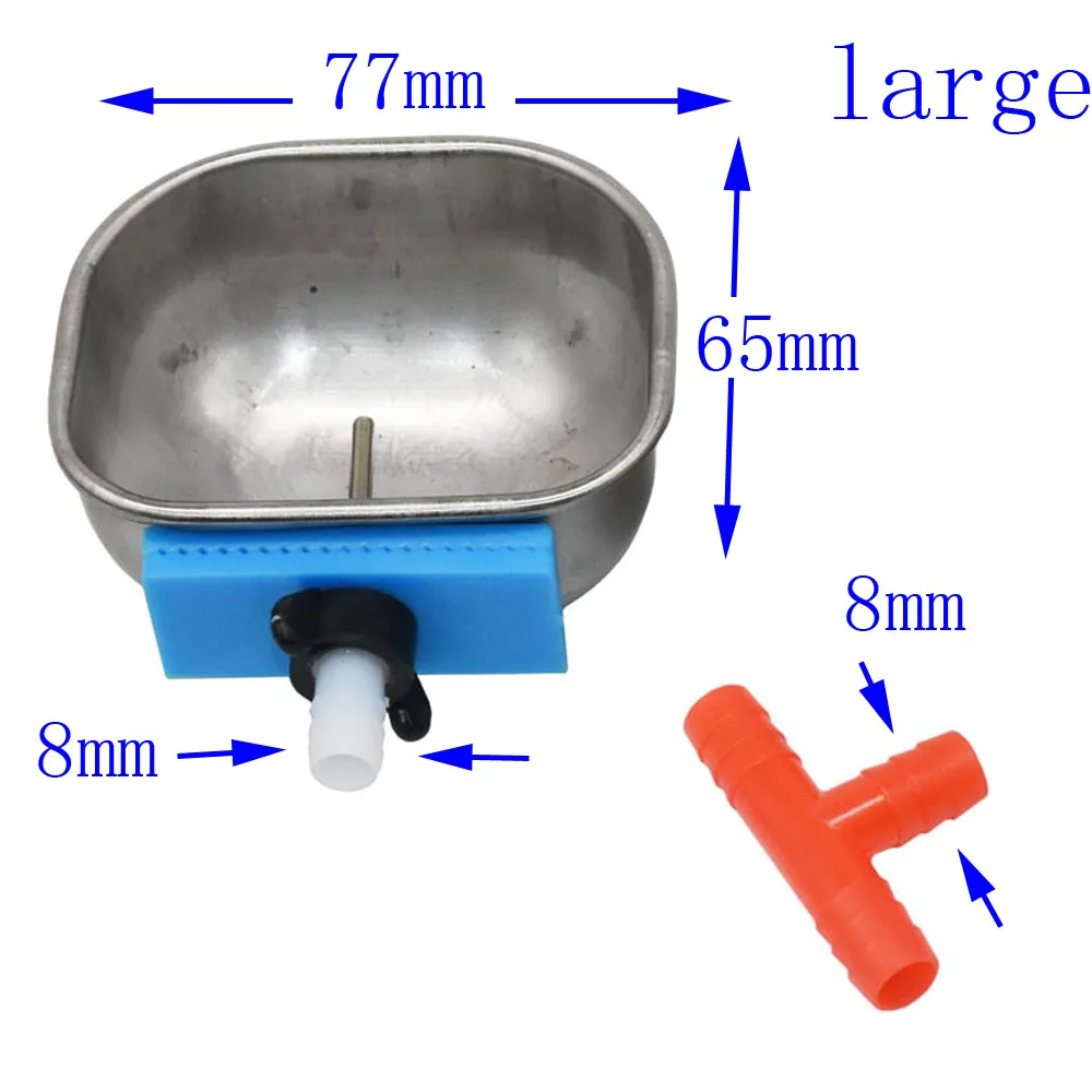 Stainless Steel Rabbit Water Bowl Farm Rabbit Automatic Drinker cage fix cup Raising Fox Mink Drinking Bowl 1 Pcs animal drinking bowl