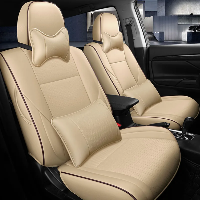 Чехлы для автомобильных сидений кожаные для Авто mitsubishi outlander автомобильные чехлы для сидений для авто товары автомобильные аксессуары Стайлинг