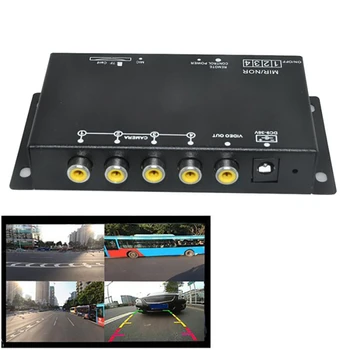 

Car 4-Way Video Switch Parking Camera 4 View Image Split-Screen Control Box Trim