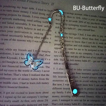 

Lovely Luminous Gift Kids Glow In The Dark Butterfly Dragonfly Paper Clip Student Supply Bookmark