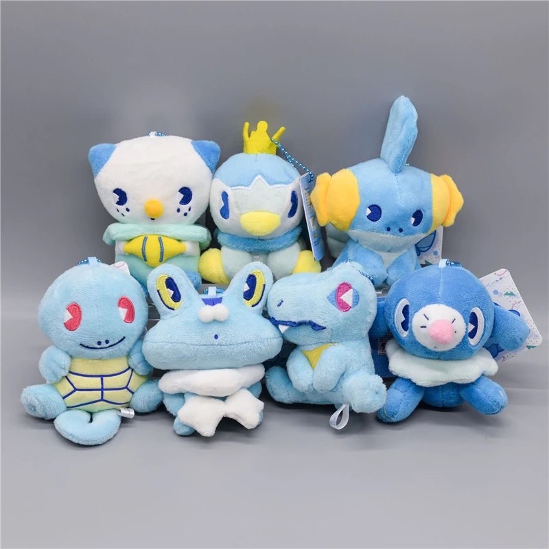 7 шт./лот 10 см мини карманный Squirtle аниме Mudkip Totodile Froakie Piplup плюшевые брелок небольшой мягкие куклы