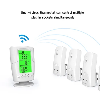 

Digital Wireless Wifi Thermostat Room Temperature Controller Heating and Cooling Function with Remote Control & LCD Backlight
