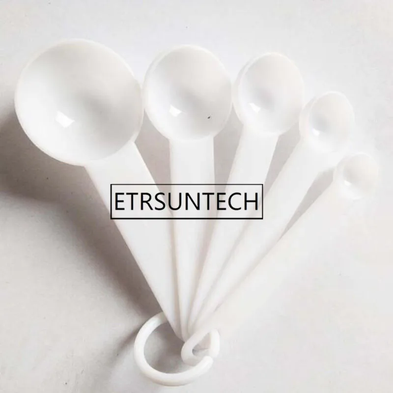

1000sets Plastic Measuring Spoon Set For Baking Coffee Tea Measure Tool Baking Tool Kitchen Accessories White