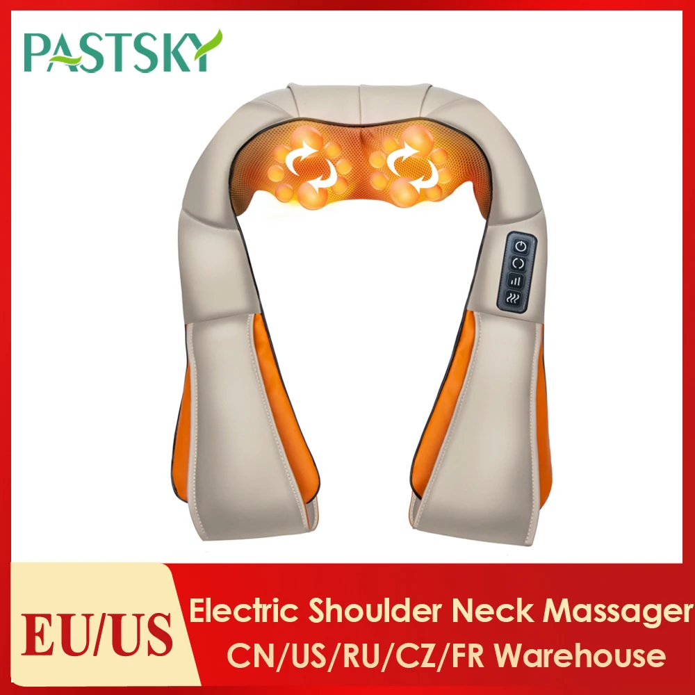 U Shape Electrical Shiatsu Body Shoulder Neck Massager Shawl Back Infrared Heated Kneading Acupoint Car/Home Massage Health Care