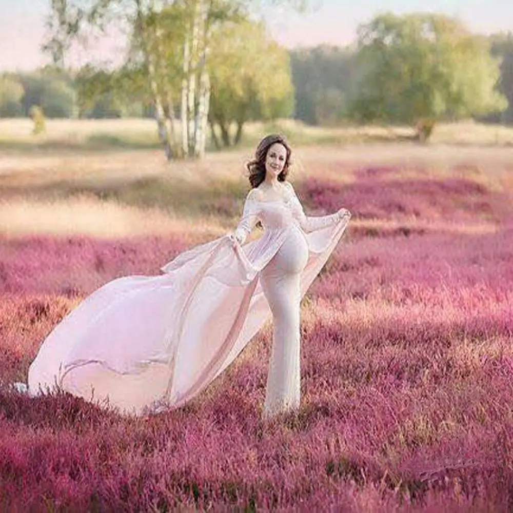 Реквизит для фотографий мам Беременность ткань полиэстер+ шифоновое, для будущих мам с открытыми плечами платье съемка фотография для беременных платье